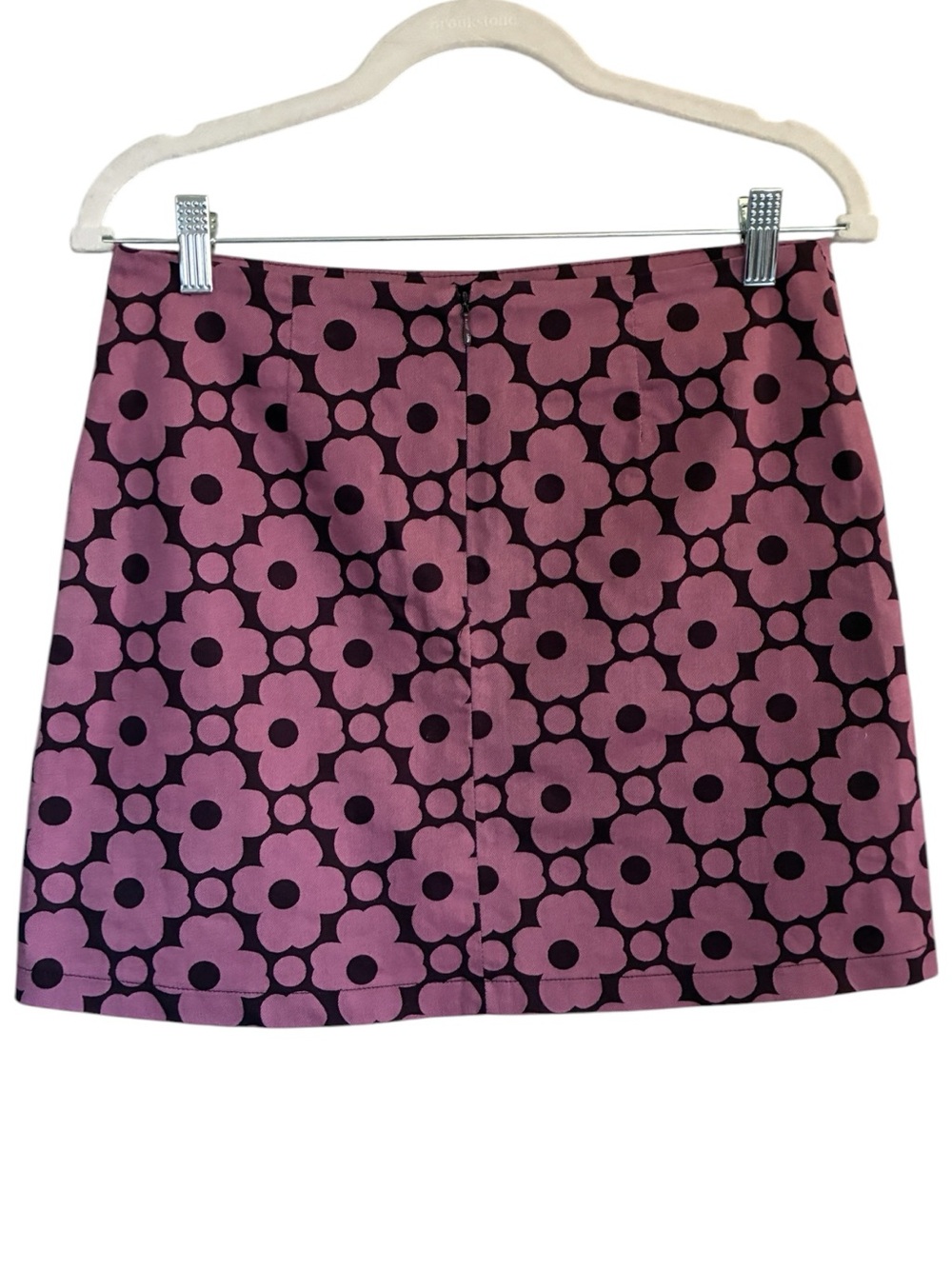 Urban Outfitters Mauve Pink Floral Retro Mod 60s 70s Style Mini Skirt Sz M